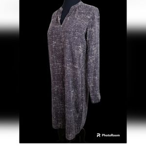 J. Jill S 100% Silk Dress Vneck Pullover Long Sleeves Button Cuffs